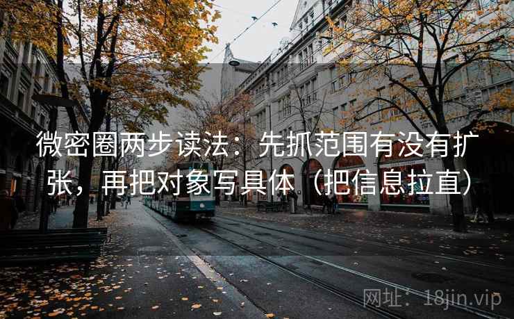 微密圈两步读法：先抓范围有没有扩张，再把对象写具体（把信息拉直）
