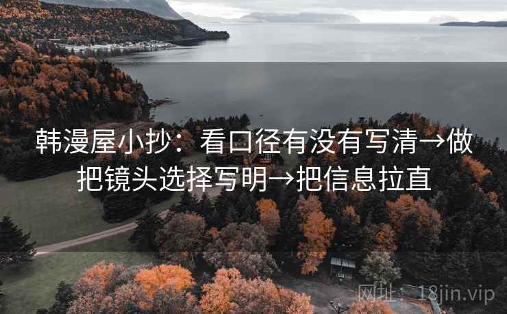 韩漫屋小抄:看口径有没有写清→做把镜头选择写明→把信息拉直 韩漫屋小抄:看口径有没有写清→做把镜头选择写明→把信息拉直