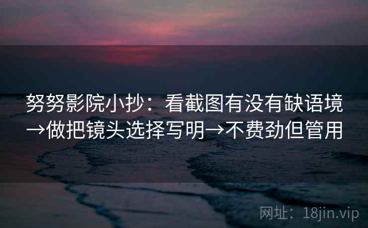努努影院小抄：看截图有没有缺语境→做把镜头选择写明→不费劲但管用